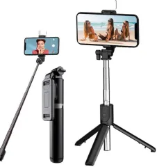 SOPORTE EXTENSIBLE PARA CELULAR + TRIPODE - MODS-026 - ST - NEGRO