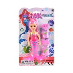 MUÑECA MINI SIRENA 1810B - ZUMO - ROSA