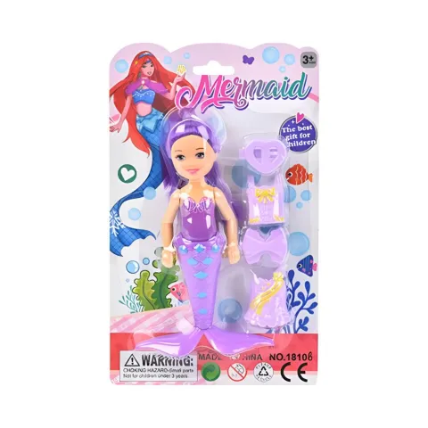 MUÑECA MINI SIRENA 1810B - ZUMO - VIOLETA