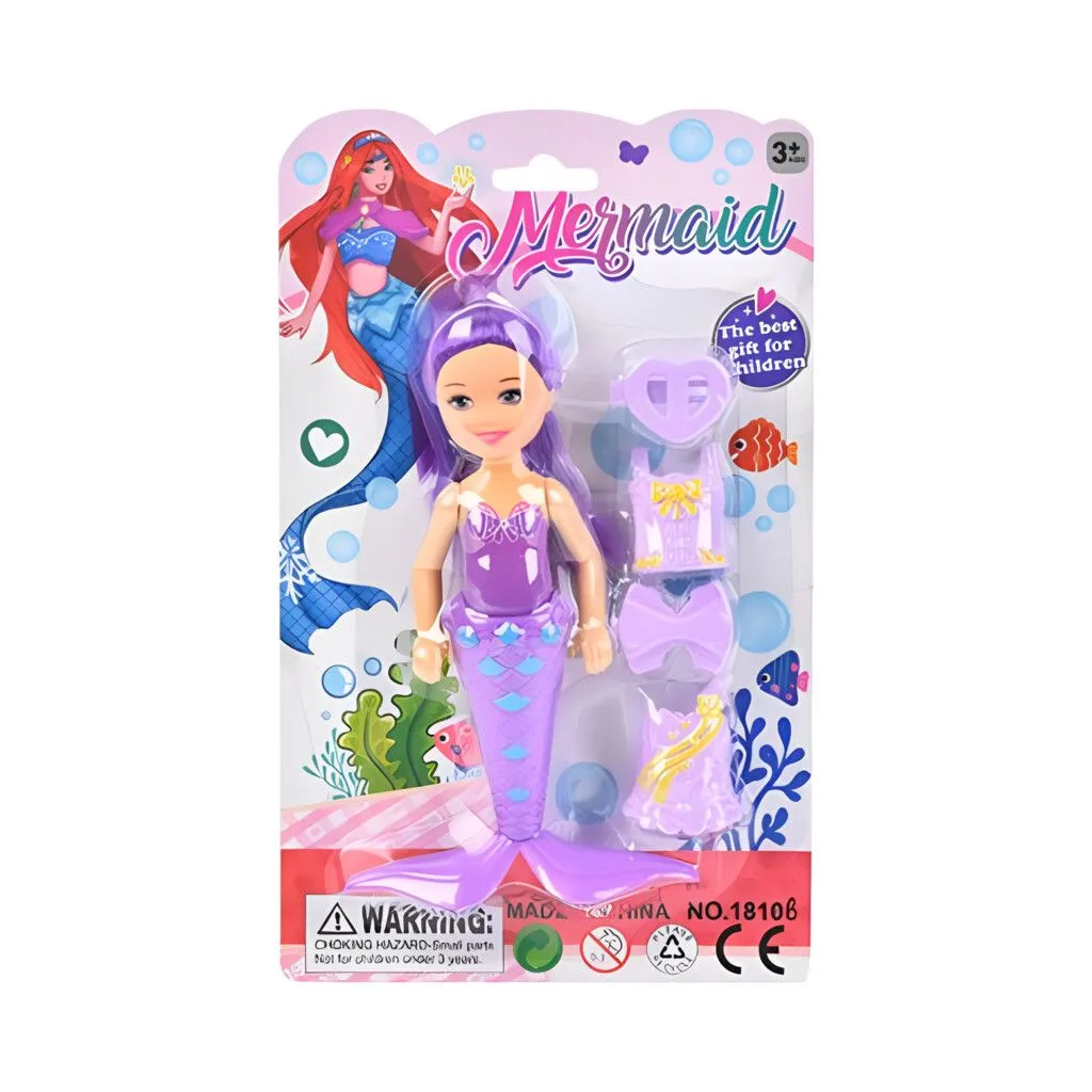 MUÑECA MINI SIRENA 1810B - ZUMO - VIOLETA