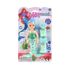 MUÑECA MINI SIRENA 1810B - ZUMO - CELESTE