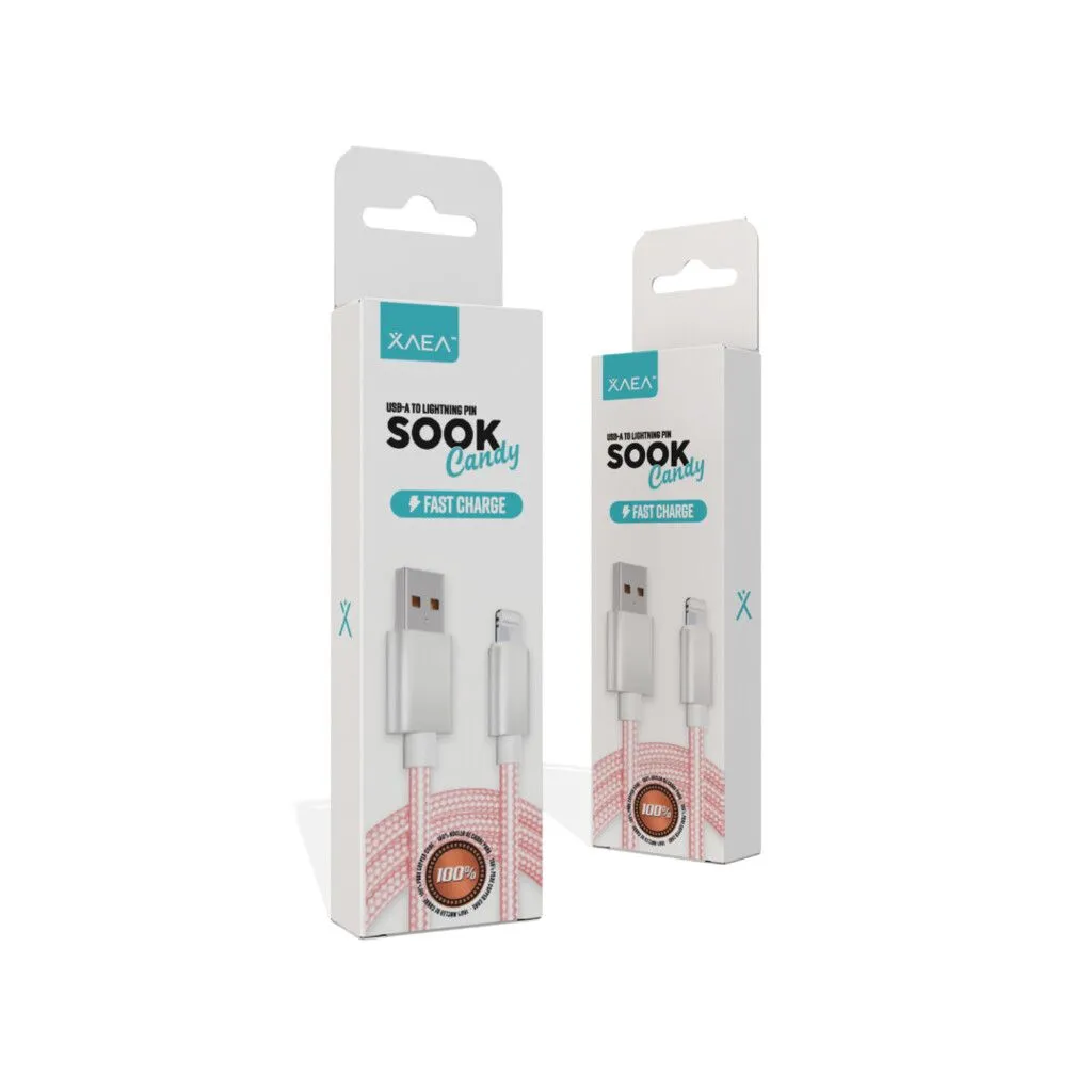 CABLE USB LIGHTNING MODX-092 - SOOK CANDY - XAEA - ROSA