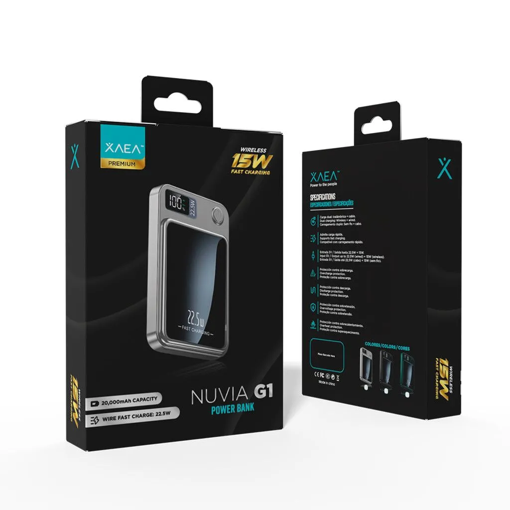 POWER BANK INALAMBRICO NUVIA G1 MODX-000K - XAEA - NEGRO