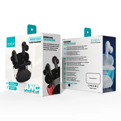 MANOS LIBRES TWS ANC MODX-0023 - XAEA - NEGRO