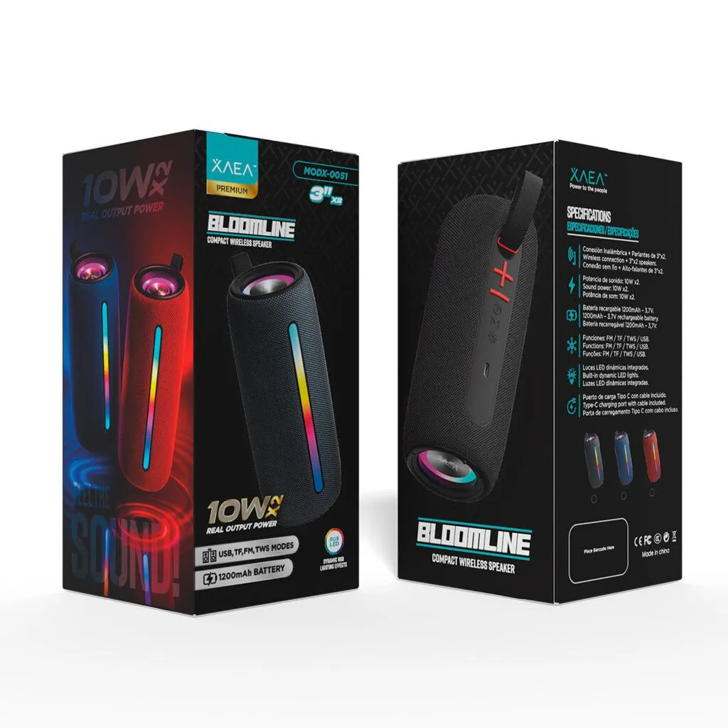 PARLANTE 3'' BLOOMLINE - MODX-0051 - XAEA - NEGRO
