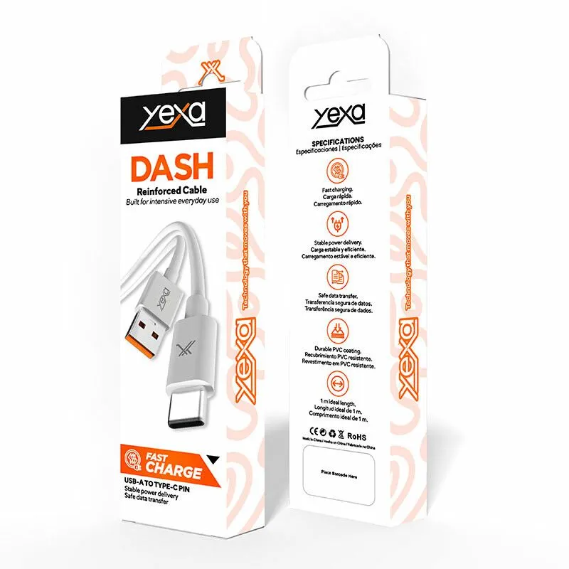 CABLE DASH TIPO USB-C MODY-00J7 - YEXA - BLANCO