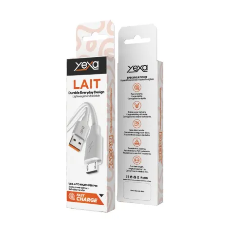 CABLE LAIT TIPO USB-V8 MODY-00J5 - YEXA - BLANCO