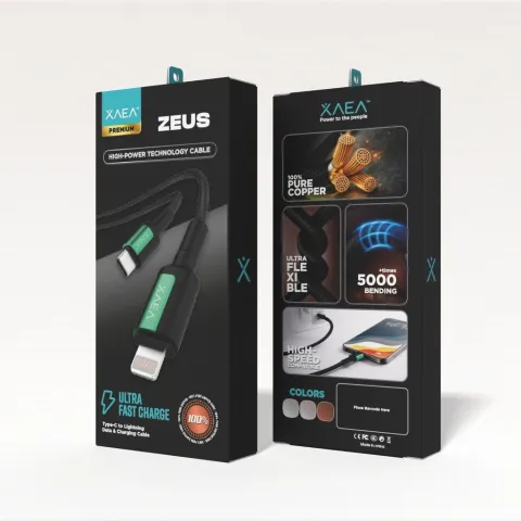 CABLE ZEUS TIPO C-LIGHTNING MODX-00IS - XAEA - VERDE