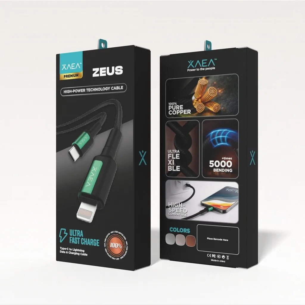 CABLE ZEUS TIPO C-LIGHTNING MODX-00IS - XAEA - VERDE