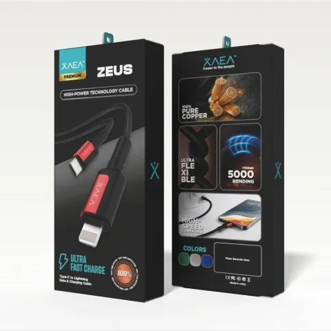 CABLE ZEUS TIPO C-LIGHTNING MODX-00MD - XAEA - ROJO