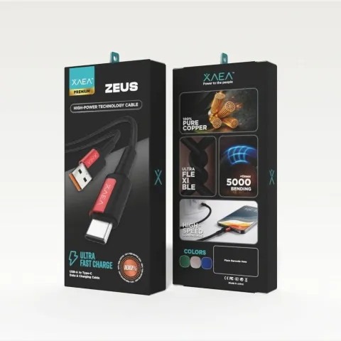 CABLE ZEUS TIPO USB-TIPO C MODX-00ME - XAEA - ROJO