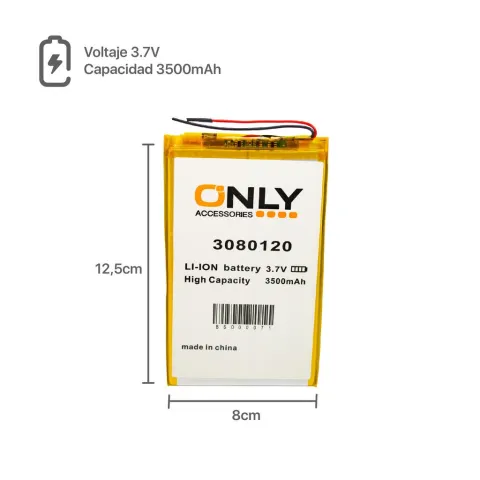 BATERIA DE TABLET 3080120 - 3500mAh - 8 x 12.5 cm