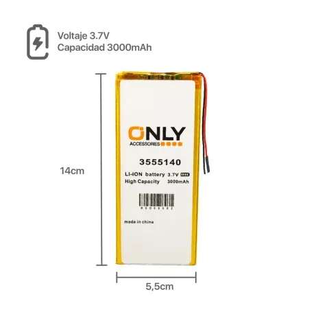 BATERIA DE TABLET 3555140  - 3000mAh - 5.5 x 14 cm