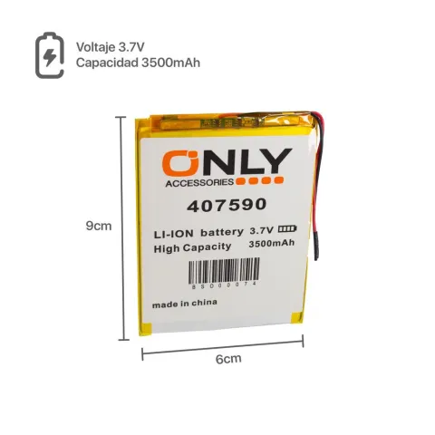 BATERIA DE TABLET 407590  - 3500mAh - 9 x 6.5 cm