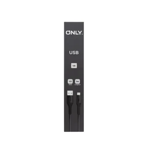 CABLE USB MOD 118 ECO LISO 2 - ONLY - V8 - NEGRO