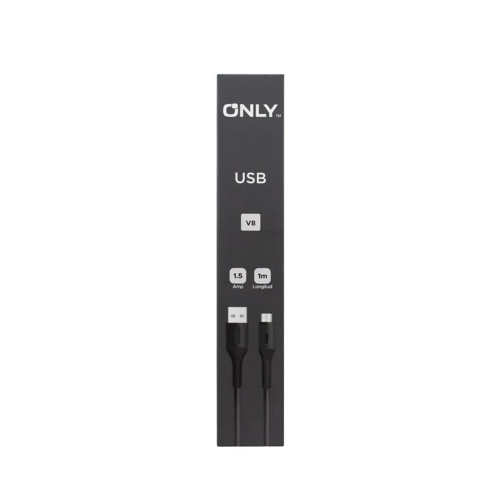CABLE USB MOD 118 ECO LISO 2 - ONLY - V8 - NEGRO