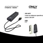 ADAPTADOR HUB USB 4 PUERTOS - NEGRO - Imagen 4