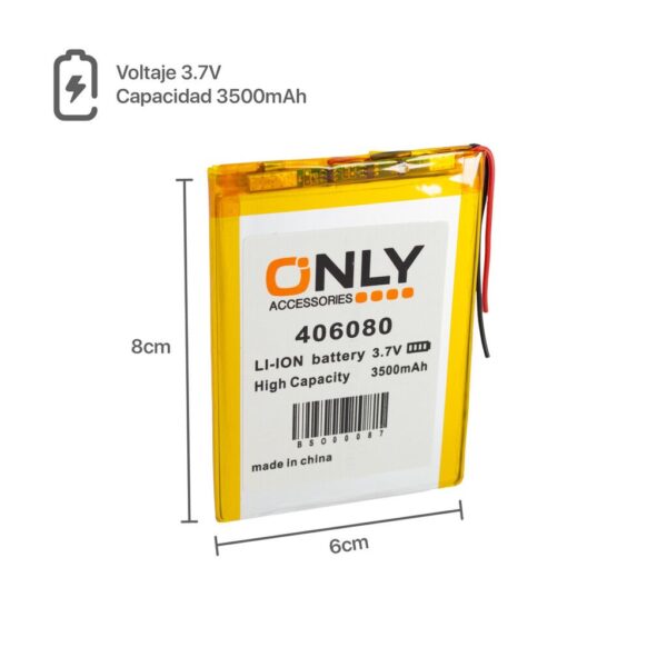 BATERIA DE TABLET 406080  - 3500mAh - 6 x 8 cm