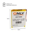 BATERIA DE TABLET 407590  - 3500mAh - 9 x 6.5 cm