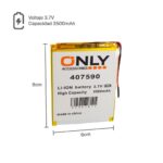 BATERIA DE TABLET 407590  - 3500mAh - 9 x 6.5 cm