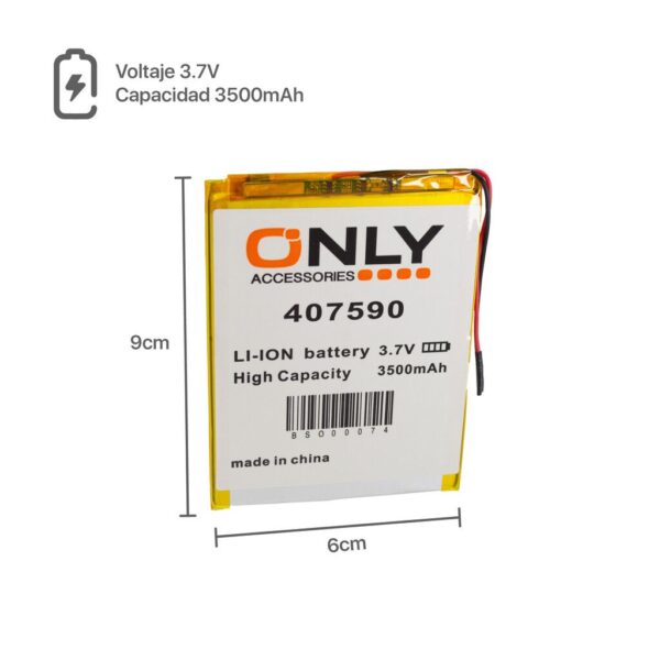 BATERIA DE TABLET 407590  - 3500mAh - 9 x 6.5 cm