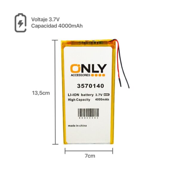 BATERIA DE TABLET 3570140  - 4000mAh  - 7 x 13.5 cm