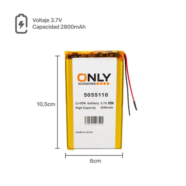 BATERIA DE TABLET 5055110  - 2800mAh - 10.5 x 6 cm
