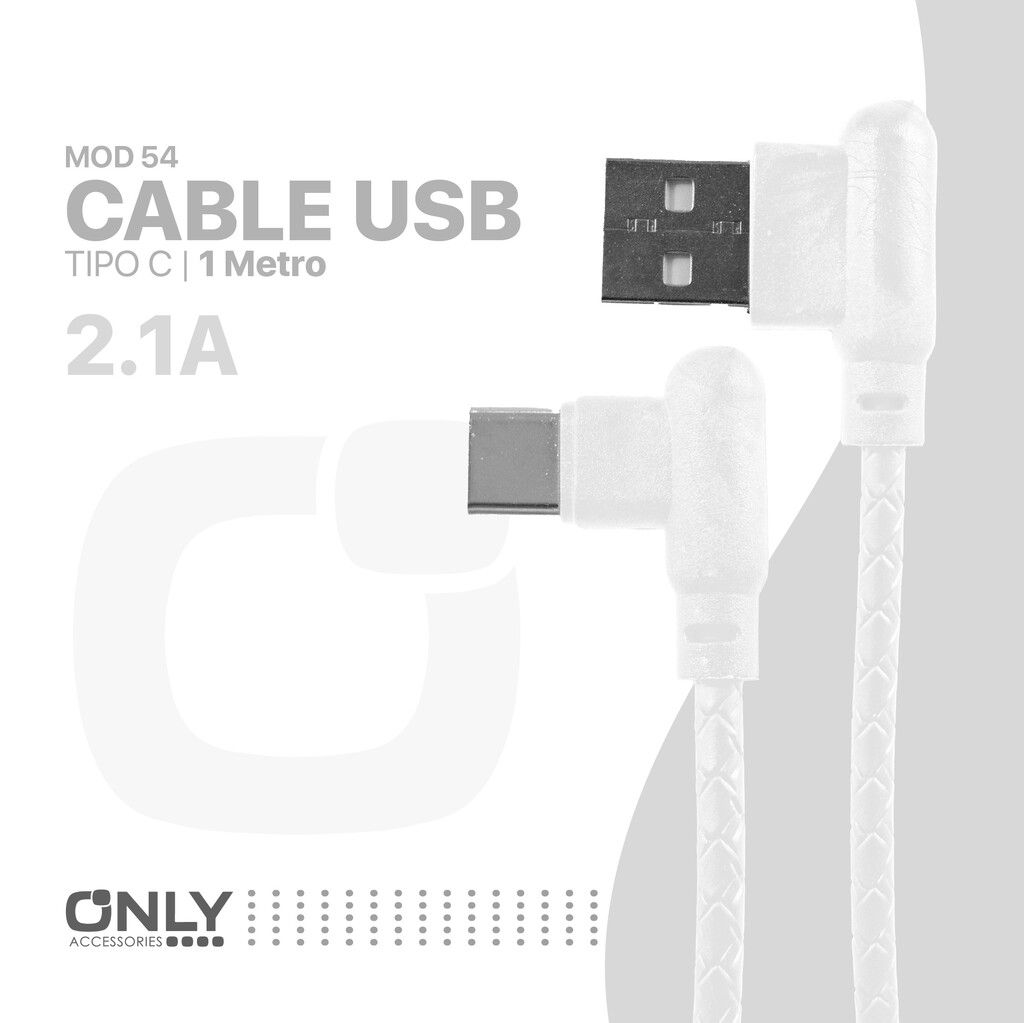 CABLE USB MOD 54 - ELE ONLY - TIPO C - BLANCO CABLE USB MOD 54 - ELE ONLY - TIPO C - BLANCO - Imagen 4
