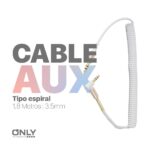 CABLE AUX 3,5 MOD69 - 1,8 METROS - ESPIRAL - BLANCO - Imagen 4