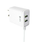 CARGADOR 220V LETS MOD08 - 4,4A - 2 USB C/ CABLE V8 - BLANCO - Imagen 3