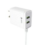 CARGADOR 220V LETS MOD08 - 4,4A - 2 USB C/ CABLE V8 - BLANCO - Imagen 3