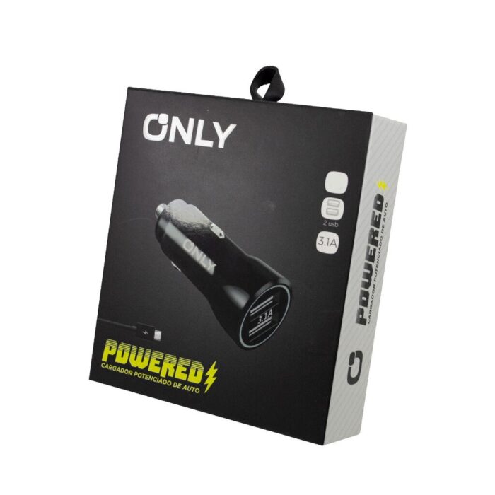 CARGADOR 12V POTENCIADO MOD 36 - ONLY -  POWERED - LIGHTNING - NEGRO