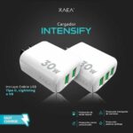 ADAPTADOR-CARGADOR 220V MODX-A015 - INTENSIFY - 2USB - XAEA - BLANCO - Imagen 3