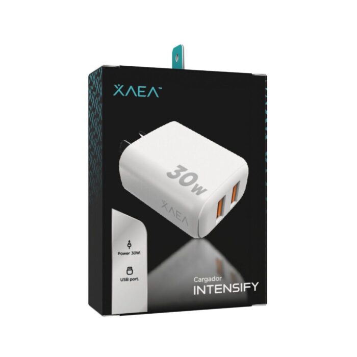 CARGADOR 220V MODO-A015 INTENSIFY - 2USB + CABLE TIPO C - XAEA - BLANCO