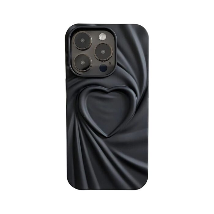 TPU MOD605 TEXTURA CORAZON - IPH 15 - XAEA - NEGRO