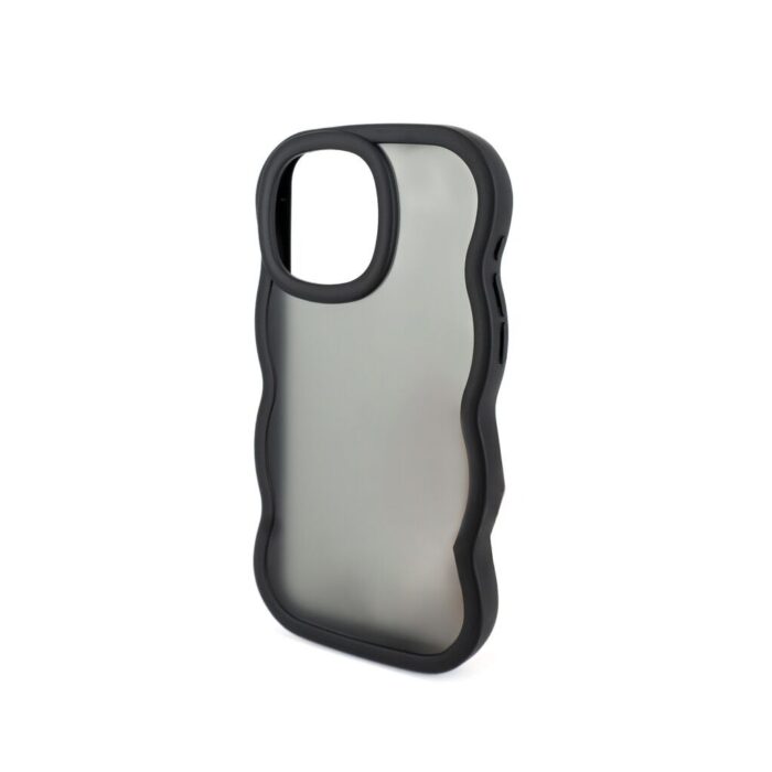 TPU MOD604 ONDULADO TRANSPARENTE - IPH 16 PRO MAX - XAEA - NEGRO