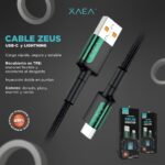 CABLE USB LIGHTNING MODX-104 - ZEUS - XAEA - MARRON - Imagen 3