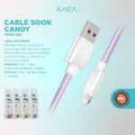 CABLE USB LIGHTNING MODX-092 - SOOK CANDY - XAEA - CELESTE - Imagen 3